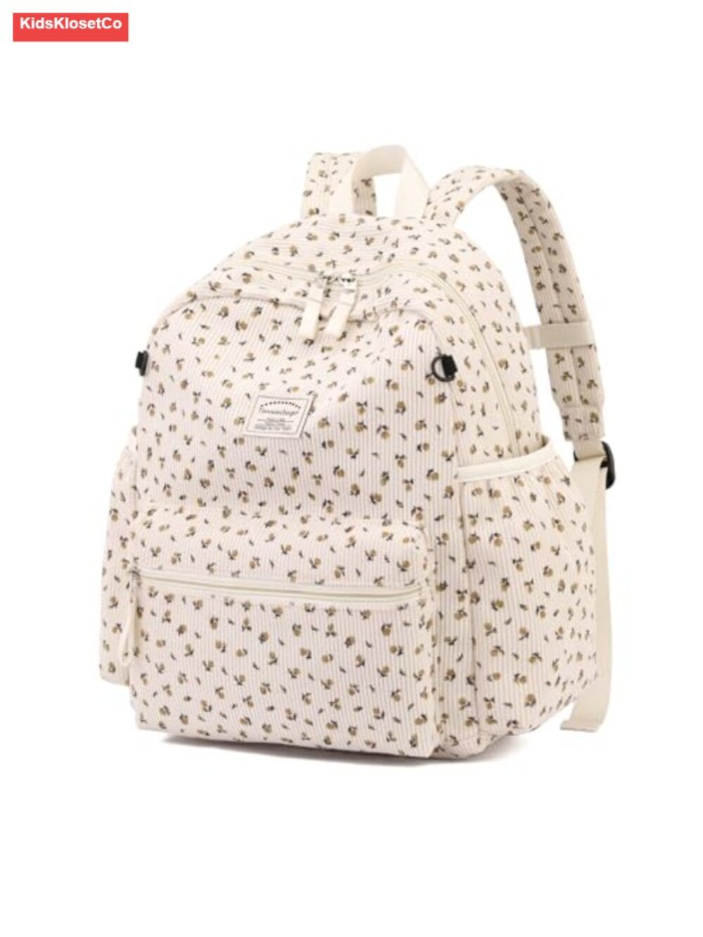Corduroy Kids Backpack School Elementary Floral Daypack for Boys Girls